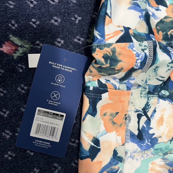 Marika high rise leggings deep ultramarine crepe floral medium - Picture 4 of 5